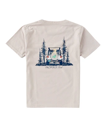 Properly Tied Little Boys Short Sleeve Catch A Ride Graphic T-Shirt