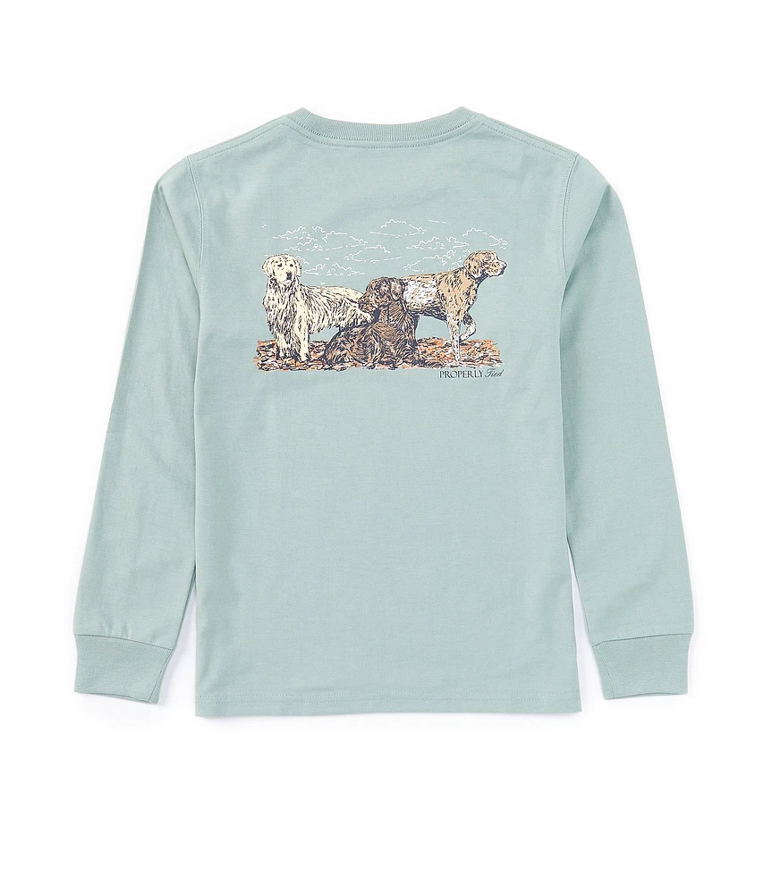 Properly Tied Little Boys 2T-7 Long Sleeve Hunting Dogs Graphic T-Shirt