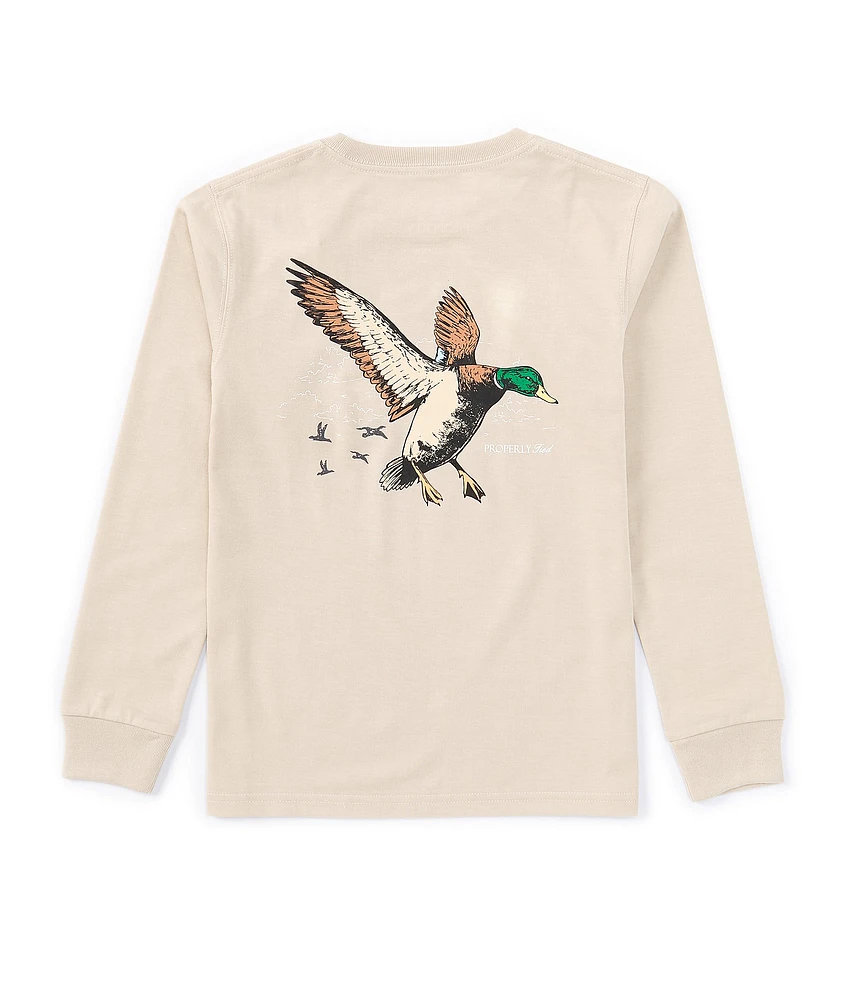 Properly Tied Little Boys Mallard Flight Long Sleeve Graphic T-Shirt