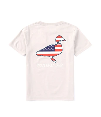 Properly Tied Little Boys Short Sleeve Americana Logo Graphic T-Shirt