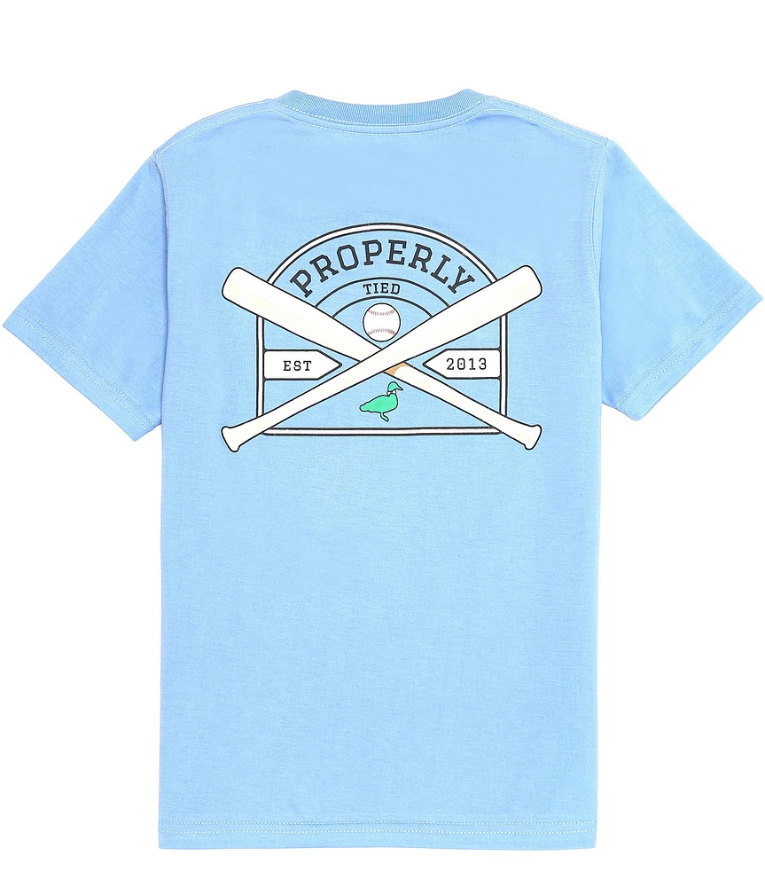 Properly Tied Little Boys Short Sleeve Baseball Shield T-Shirt