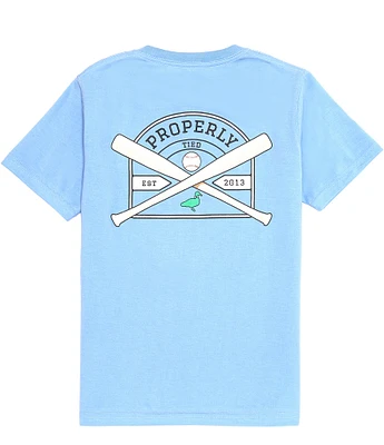 Properly Tied Little Boys Short Sleeve Baseball Shield T-Shirt
