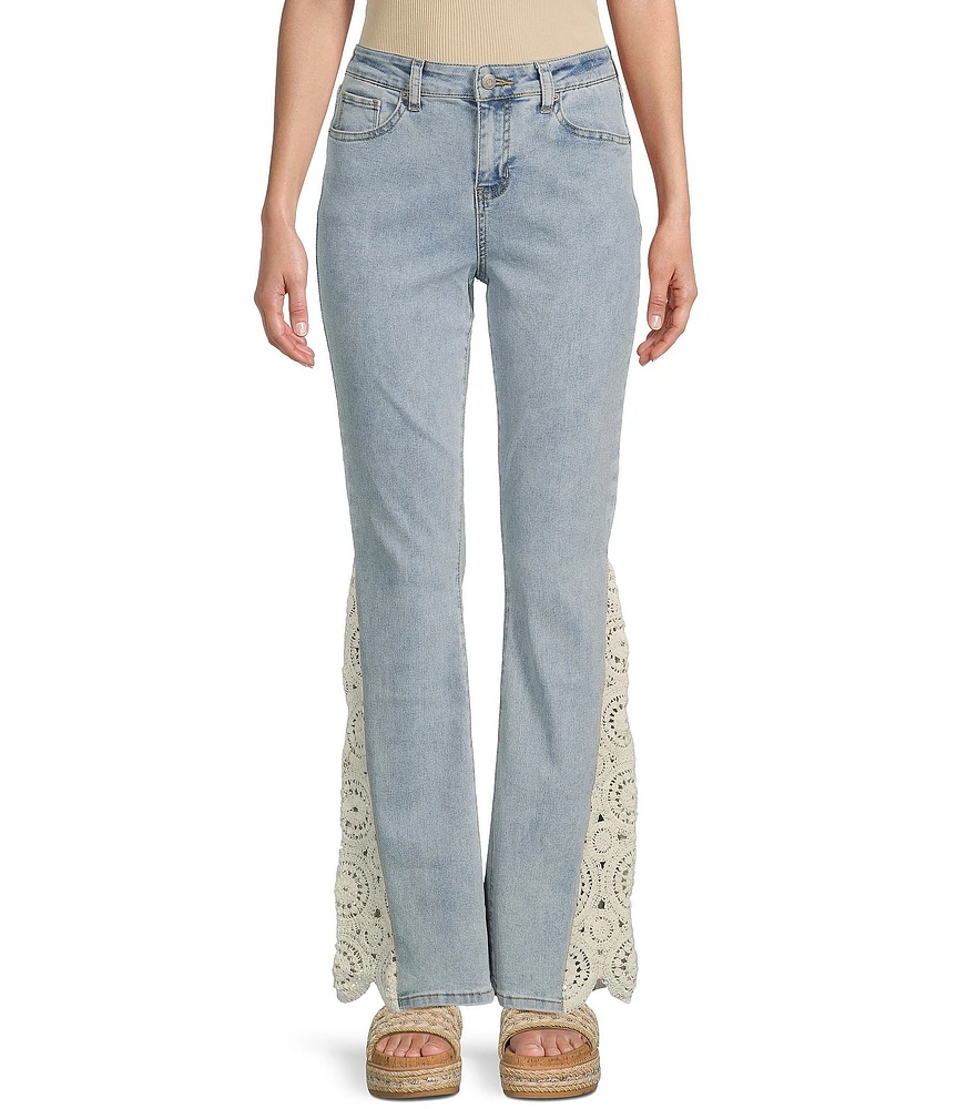 Prosperity Denim High Rise Crochet Inset Bootcut Jeans