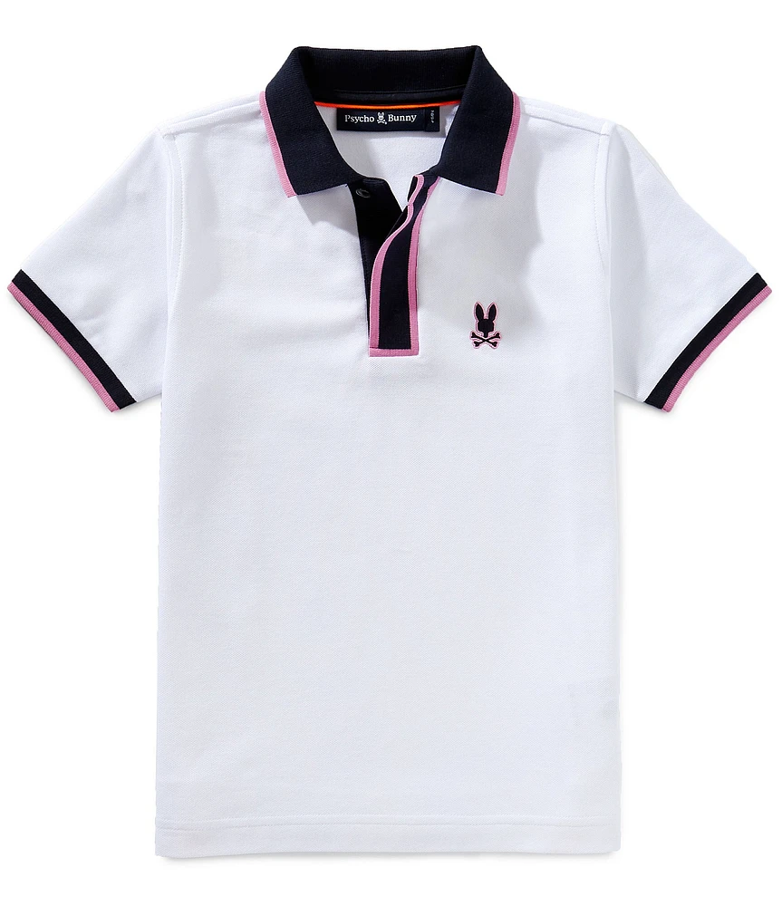Psycho Bunny Big Boys Ivins Short Sleeve Interlock Polo Shirt