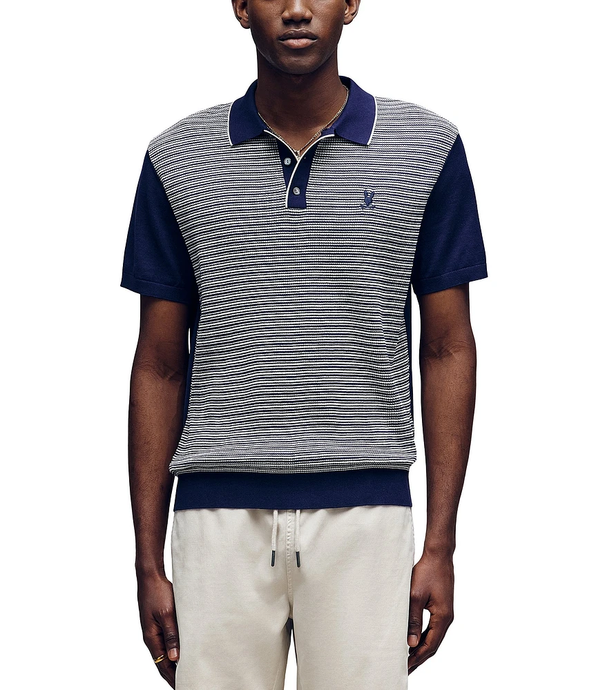 Psycho Bunny Kenny Stripe Short Sleeve Knit Polo Shirt