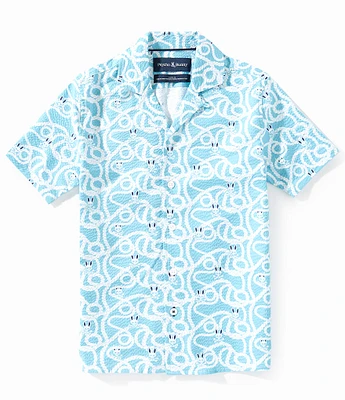 Psycho Bunny Little/Big Boys Short-Sleeve Cyrus Woven Seersucker Shirt