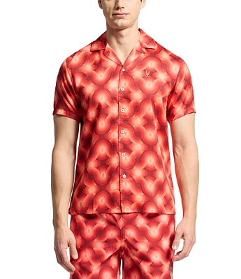 Psycho Bunny Paros Tencel Short Sleeve Woven Camp Shirt