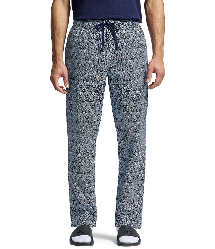Psycho Bunny Signature Bunny Printed Woven Poplin Pajama Pants