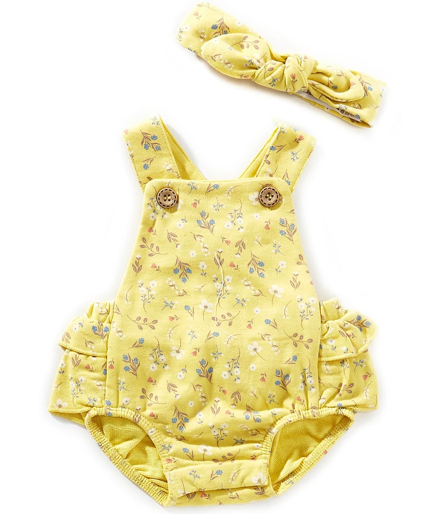 Purebaby Baby Girls Organic Cotton Floral Print Ruffle Bubble Sunsuit