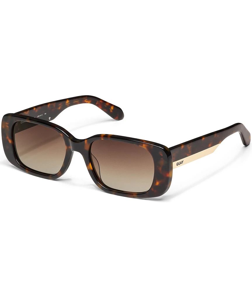 QUAY Women's Karma 39mm Tortoise Rectangle Sunglasses