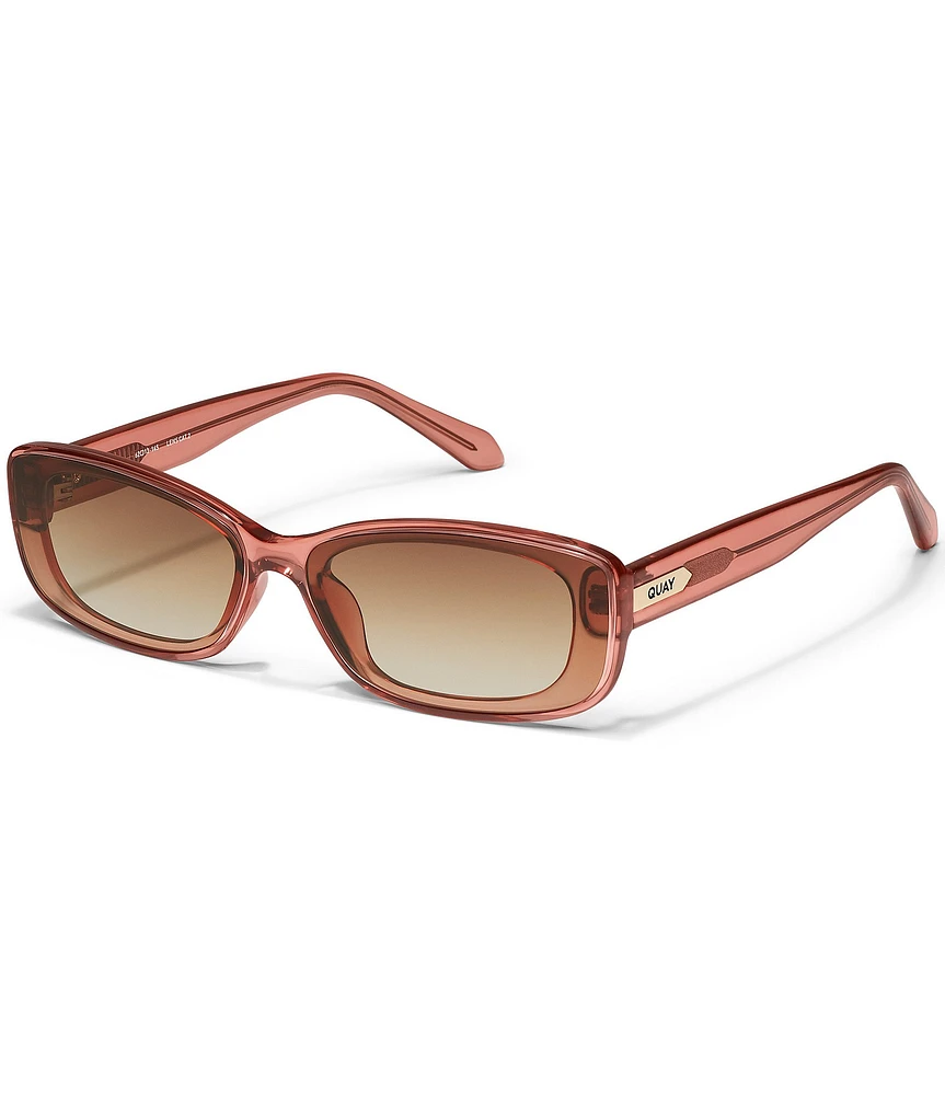 QUAY Women's Vibe Check 35mm Rectangle Sunglasses