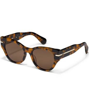 QUAY Women's Chit Chat 53mm Cat Eye Tortoise Print Sunglasses