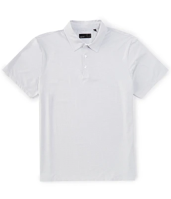 Quieti Circular Mini Print Stretch Short Sleeve Polo Shirt