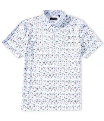 Quieti Geo Print Short Sleeve Polo Shirt