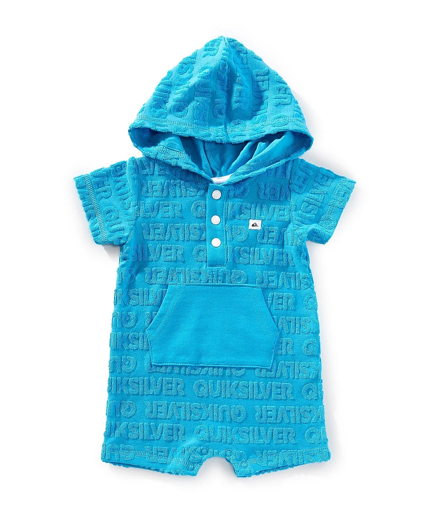 Quiksilver Baby Boys Short-Sleeve Printed Burnout-Loop Hooded Shortall