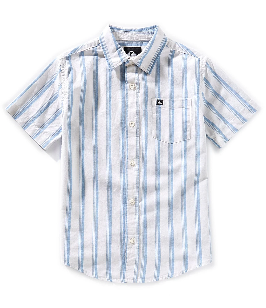Quiksilver Big Boys Short Sleeve Striped Oxford Shirt