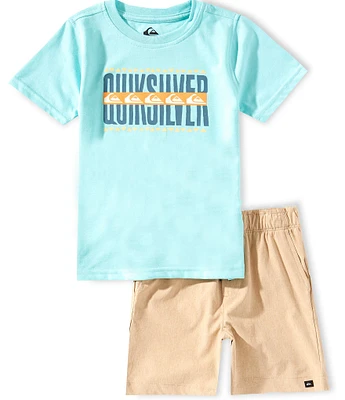 Quiksilver Little Boys Short Sleeve Graphic T-Shirt & Shorts Set