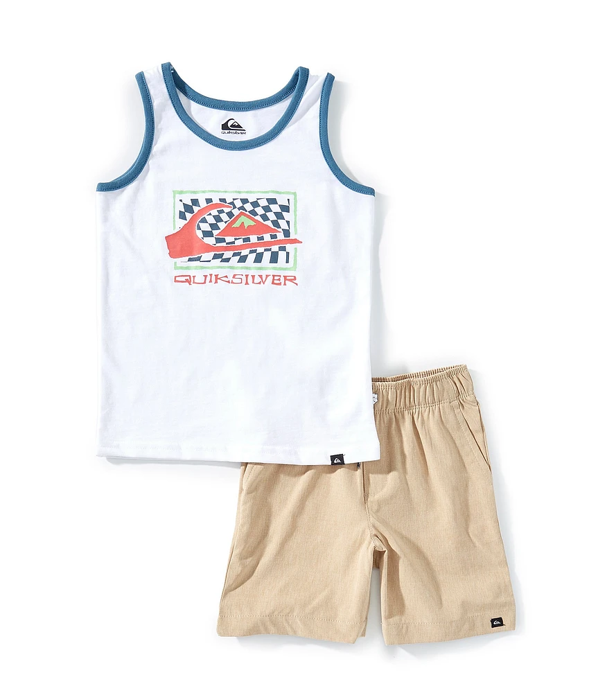 Quiksilver Little Boys Sleeveless Graphic Tank & Coordinating Solid Shorts Set