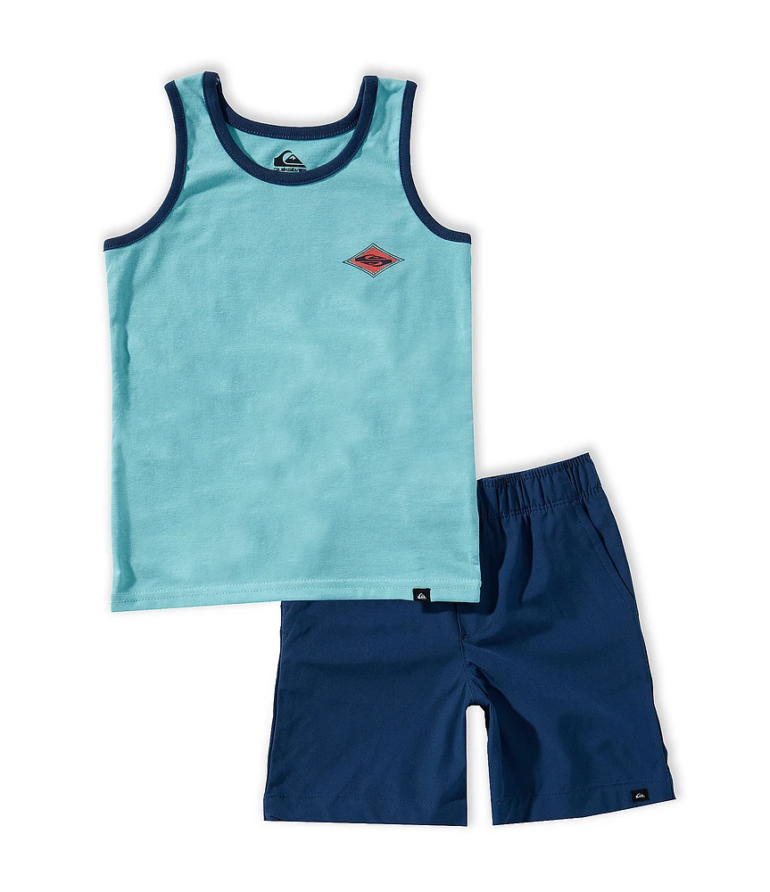 Quiksilver Little Boys Sleeveless Graphic Tank Top & Coordinating Solid Shorts Set