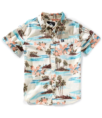 Quiksilver Little Boys Short Sleeve Scenic Classic Poplin Shirt