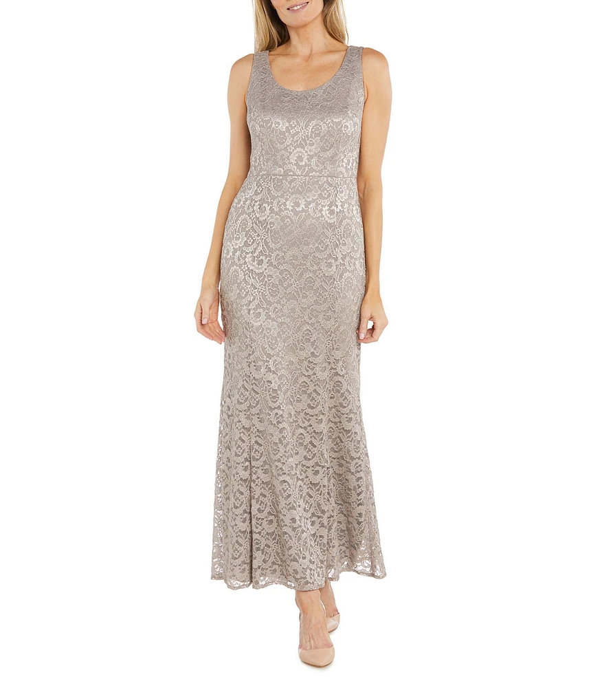 R & M Richards 3/4 Sleeve Scoop Neck Lace 2-Piece Jacket Dress