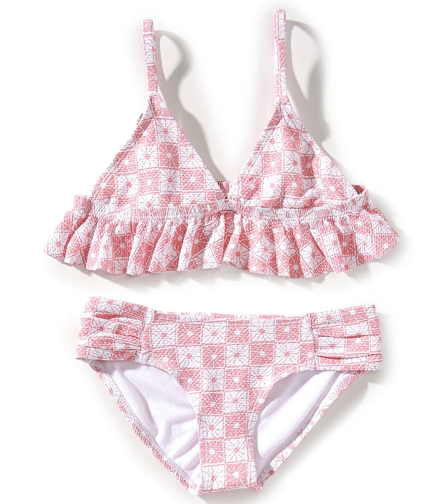 Raisins Big Girls Checked Triangle Top & Matching Hipster Bottom Two-Piece Set