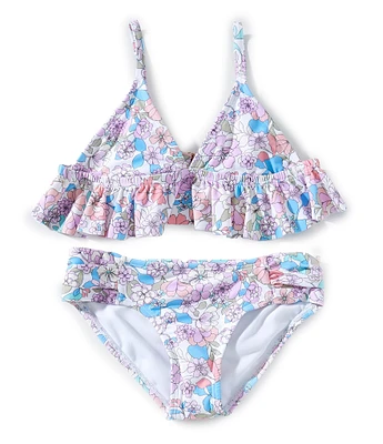 Raisins Big Girls Floral Print Newport Ruffle Top & Hipster Bottom 2-Piece Swimsuit