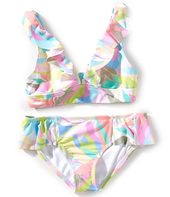 Raisins Big Girls Leaf-Printed Halter Top & Matching Hipster Bottom 2-Piece Swimsuit