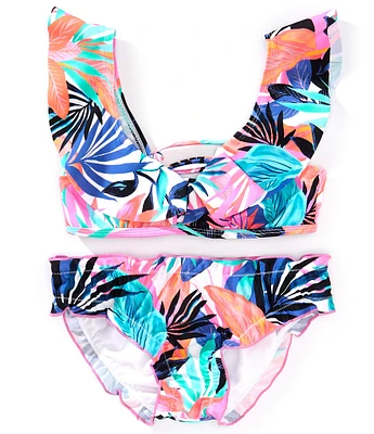 Raisins Big Girls Printed Bikini Top & Matching Bikini Bottom Two-Piece Swimsuit