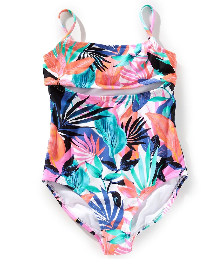 Raisins Big Girls Sleeveless Tropical-Floral-Printed One-Piece Swimsuit