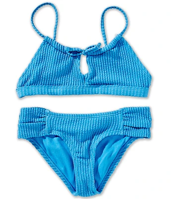 Raisins Big Girls Solid Pique Keyhole-Front Halter Top & Matching Hipster Bottom Two-Piece Swimsuit