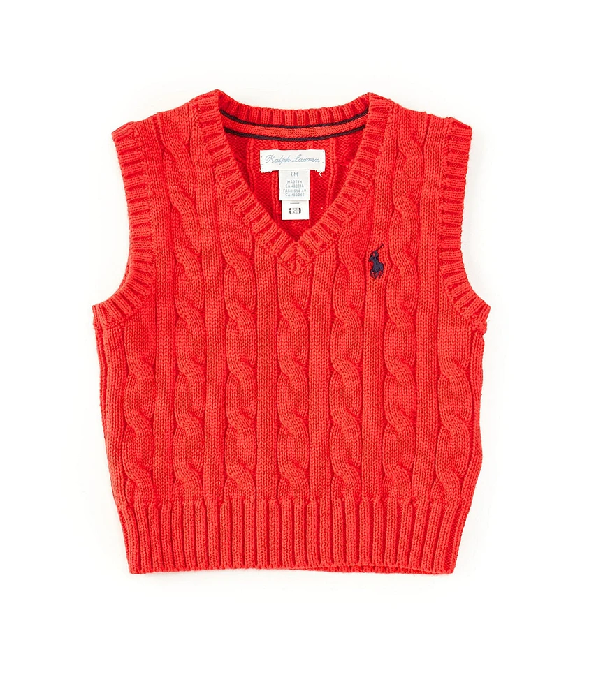 Ralph Lauren Baby Boys Cable-Knit Cotton Sweater Vest