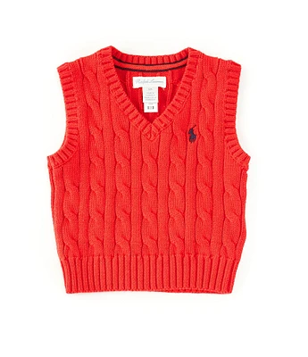 Ralph Lauren Baby Boys Cable-Knit Cotton Sweater Vest