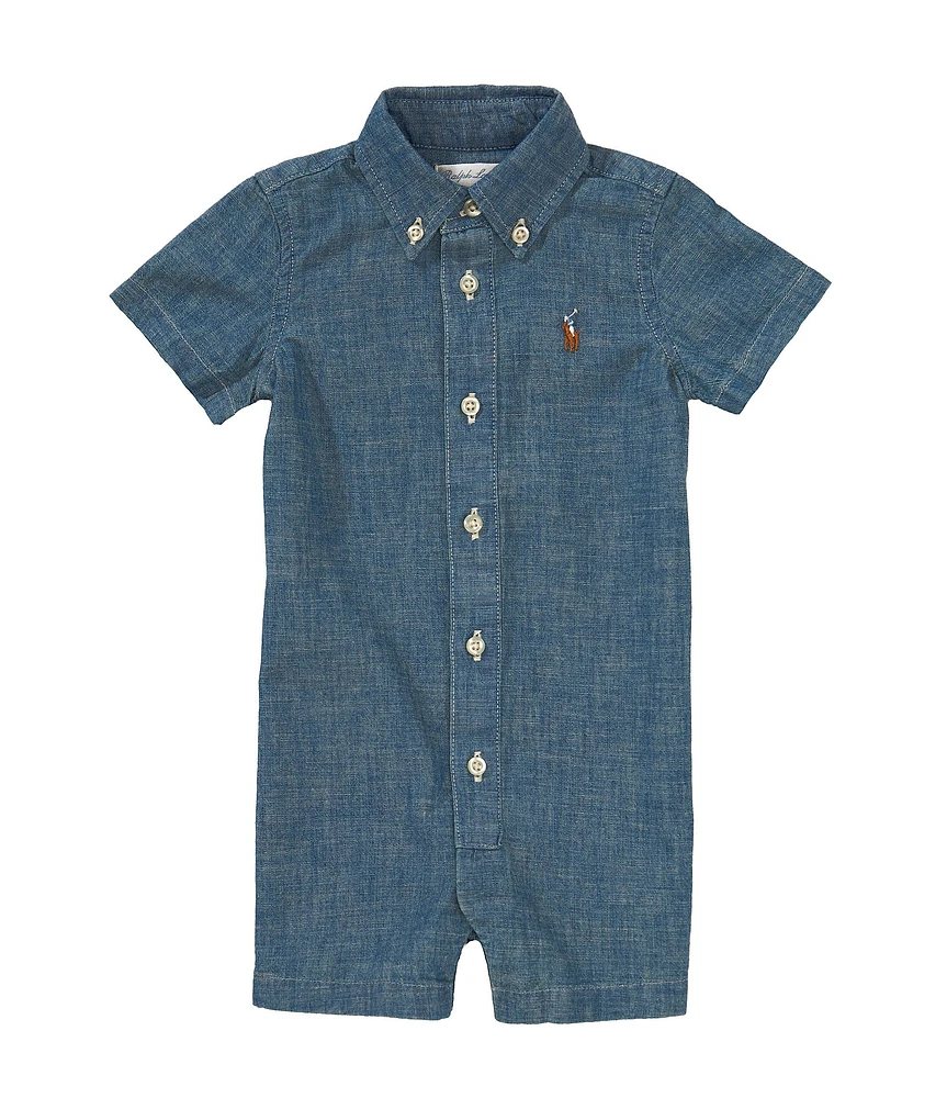 Ralph Lauren Baby Boys Short-Sleeve Chambray Shortall