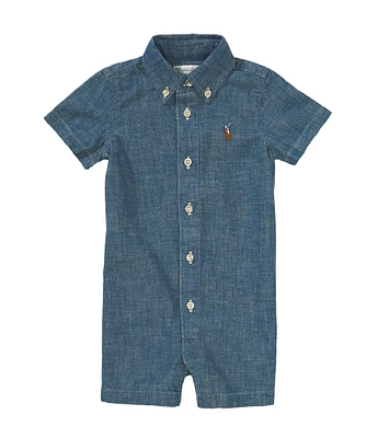Ralph Lauren Baby Boys Short-Sleeve Chambray Shortall