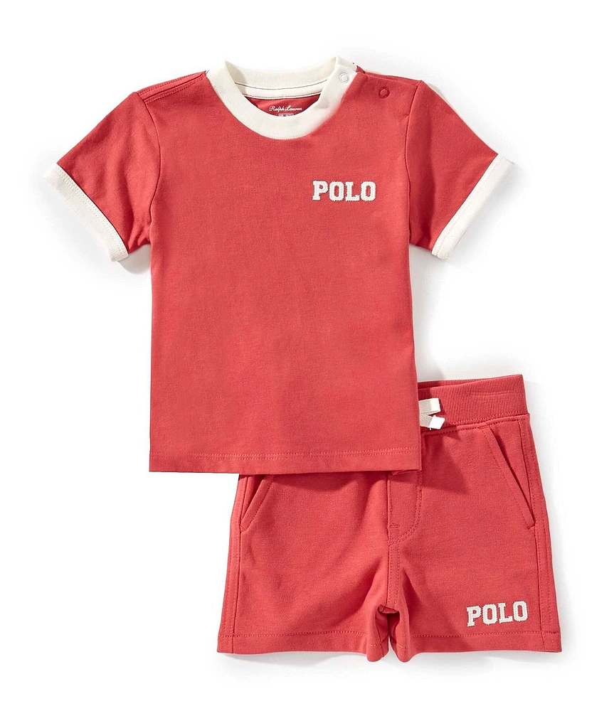 Ralph Lauren Baby Boys Short-Sleeve Logo Jersey T-Shirt & French Terry Shorts Set