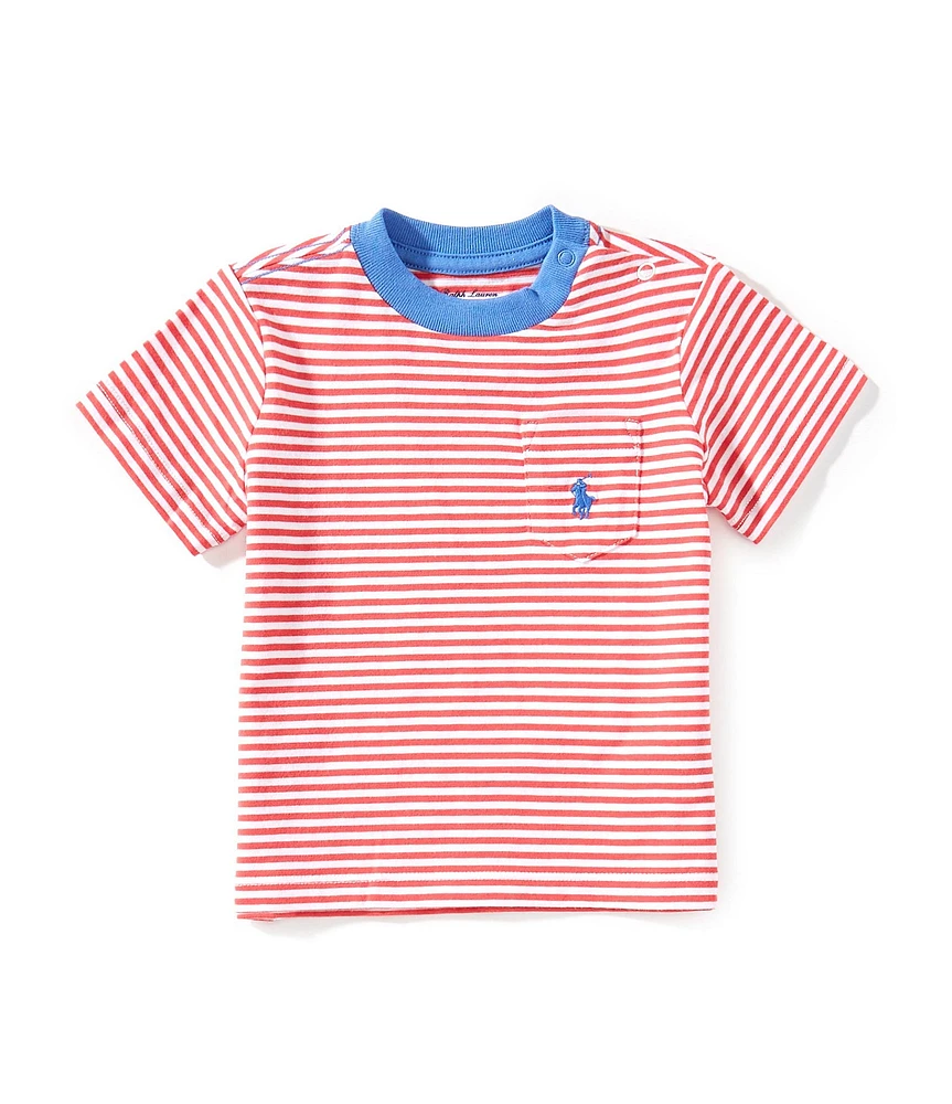 Ralph Lauren Baby Boys Short-Sleeve Striped Pocket T-Shirt