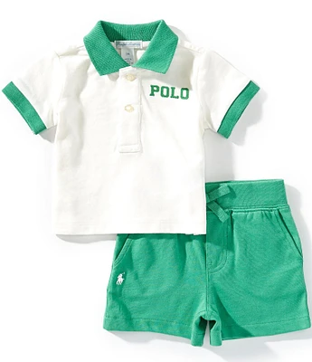 Ralph Lauren Baby Boys Short-Sleeve Logo Jersey Polo Shirt & Shorts Set