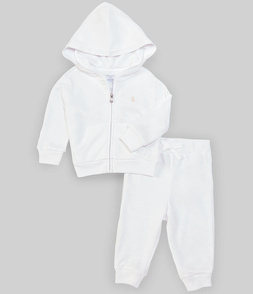 Ralph Lauren Baby Girls Athletic Terry Fleece Hoodie & Pant Set