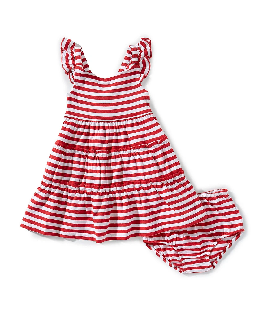 Ralph Lauren Baby Girls Sleeveless Nautical-Striped Jersey Fit-And-Flare Dress