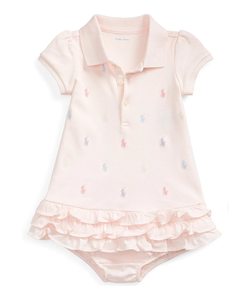 Ralph Lauren Baby Girls Schiffli Embroidered Polo Dress