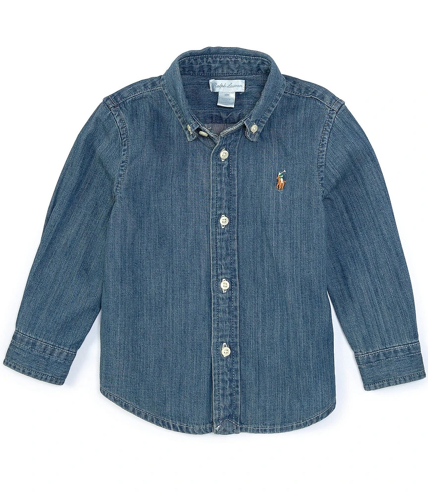 Ralph Lauren Baby Boys Long Sleeve Woven Chambray Sportshirt