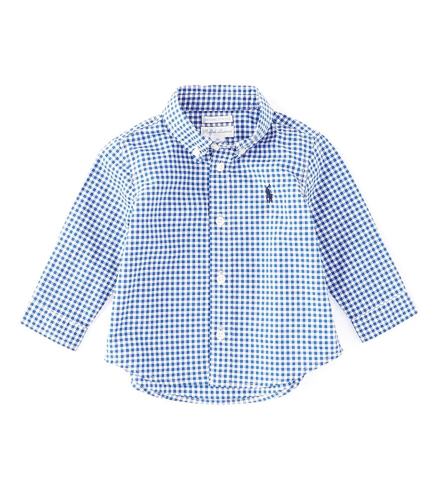 Ralph Lauren Baby Boys Long Sleeve Gingham-Check Poplin Shirt