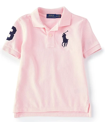 Polo Ralph Lauren Little Boys Short Sleeve Oversized Logo Classic Mesh Polo Shirt
