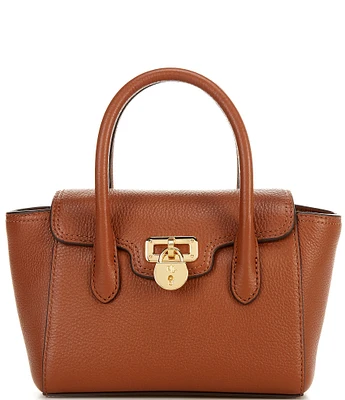 Lauren Ralph Lauren Tanner Pebbled Leather Small Satchel Bag