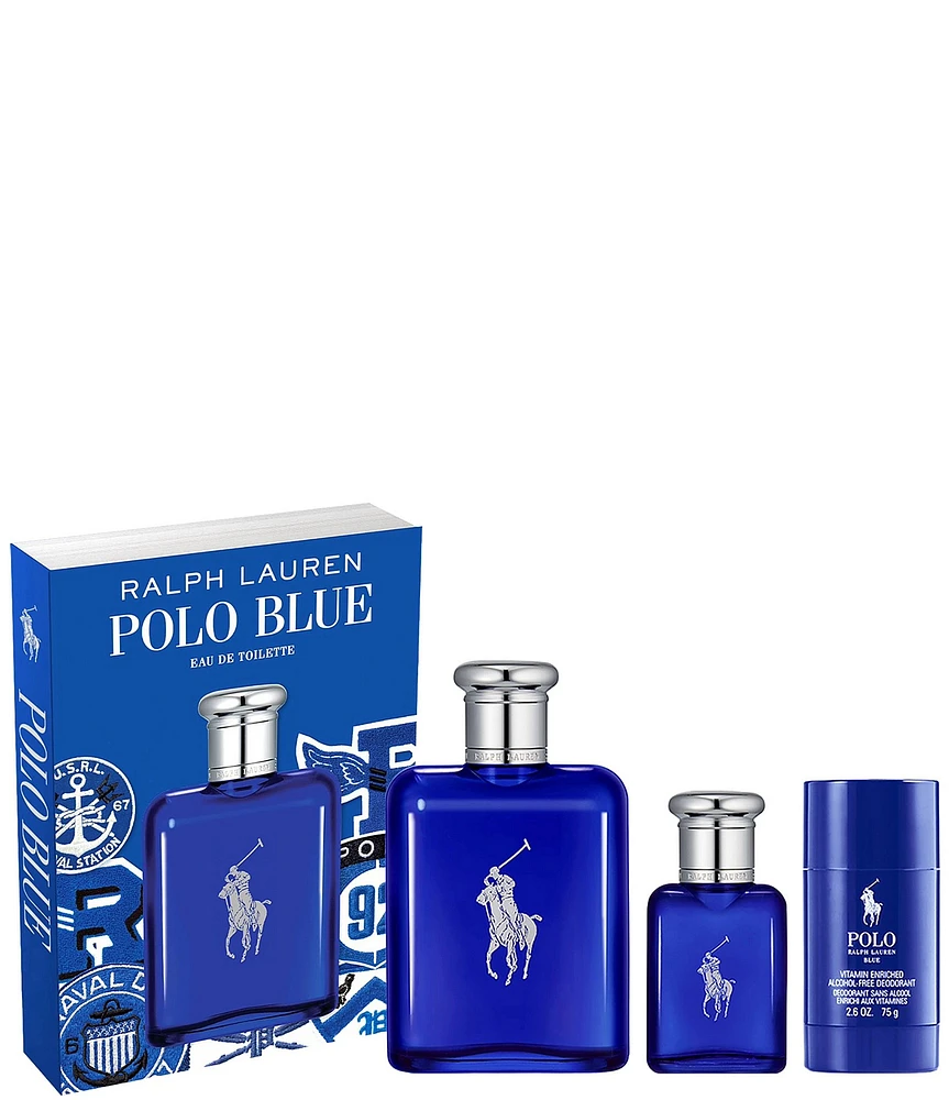 Ralph Lauren Polo Blue Eau de Toilette 3 Piece Gift Set