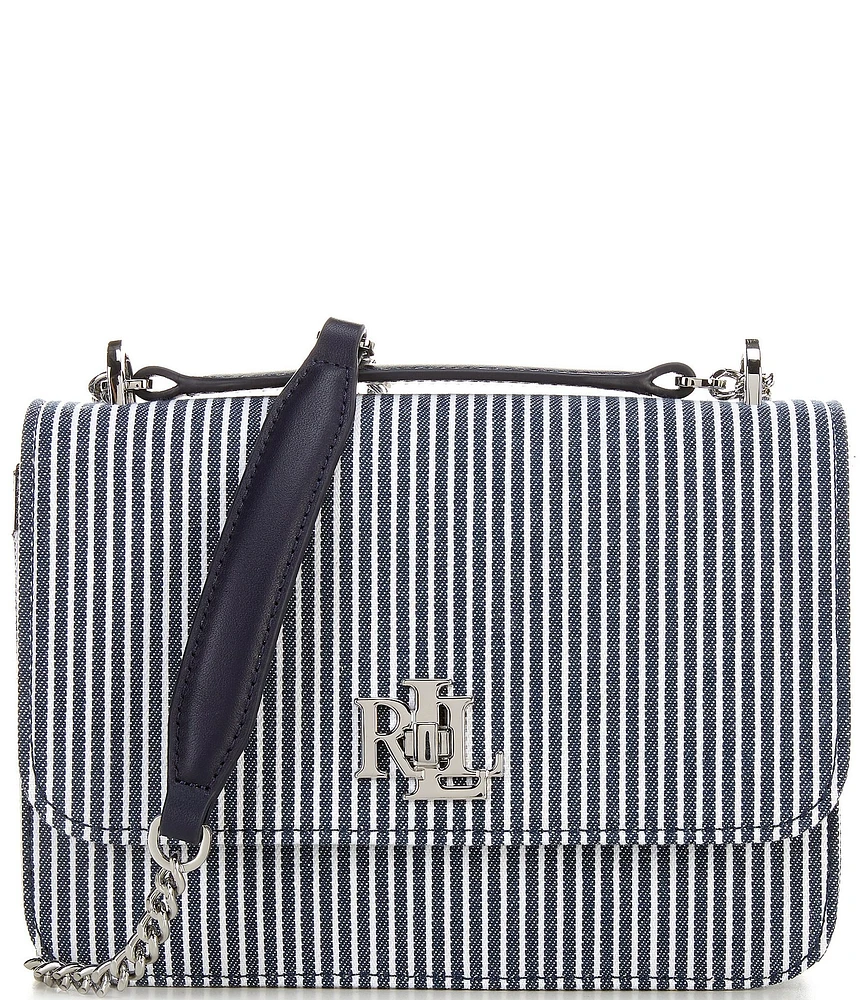Lauren Ralph Lauren Striped Canvas Medium Sophee Shoulder Bag