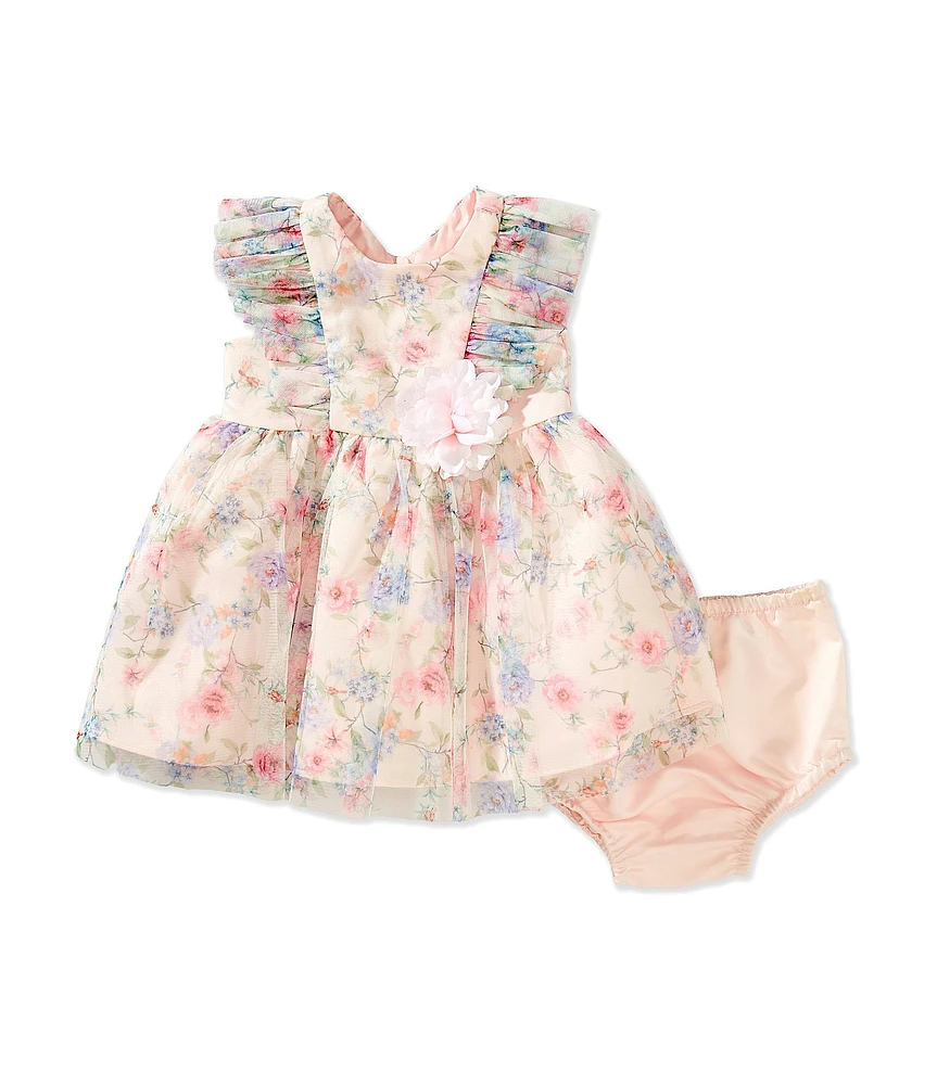 Rare Editions Baby Girls Sleeveless Floral Printed Dress