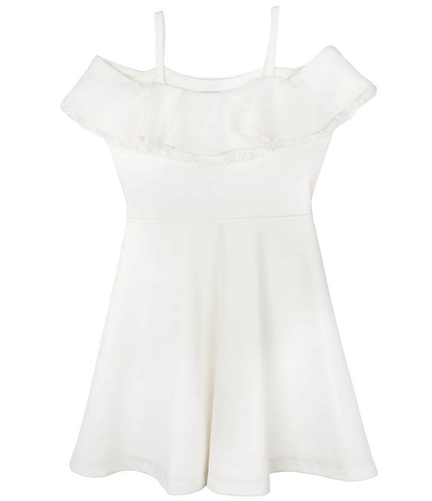 Rare Editions Big Girls Cold-Shoulder Fit-And-Flare Dress