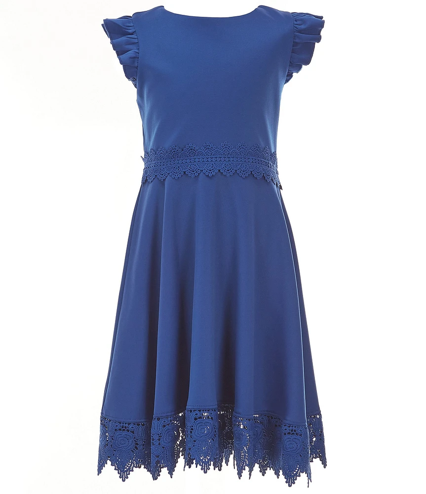 Rare Editions Big Girls Flutter-Sleeve Princess-Bodice A-Line Dress